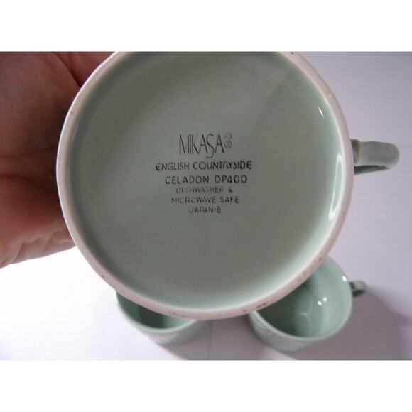 Mikasa English Countryside Celadon DP400 Tea Cups Green Set of 3 - Picture 3 of 7